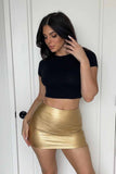 Disco Metallic Skirt - Gold