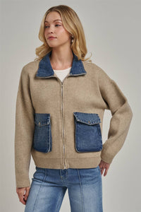 Hadley Contrast Denim Sweater