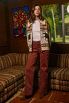 Wild Mustang Jacquard Zip Sweater