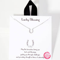 Mini Horseshoe Pendant Necklace - Silver
