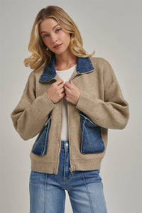 Hadley Contrast Denim Sweater