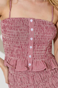 Cherry Gingham Top- Red