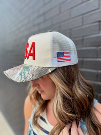 Pre-Order USA Vintage Trucker Hat-Camo