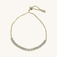Baguette Crystal Gold Slider Bracelet