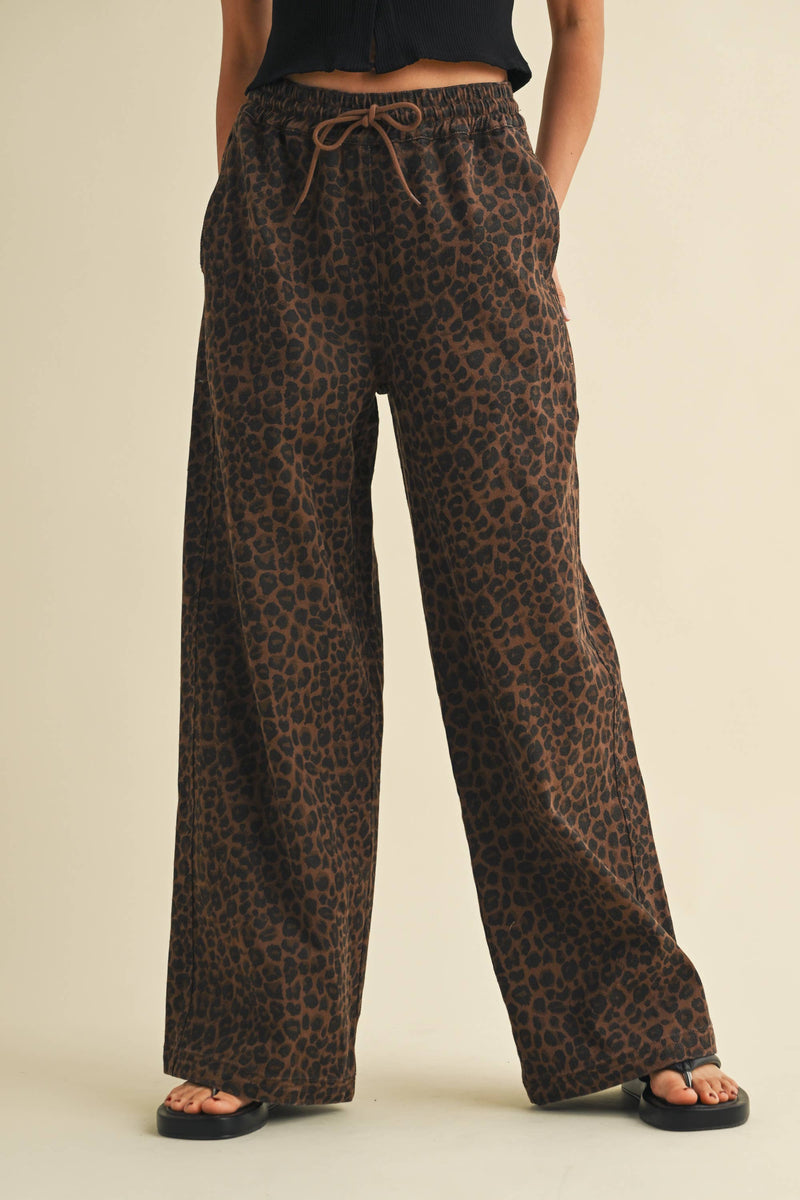 Leopard Print Track Pants