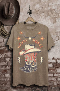 Howdy Honey Graphic Tee- Mocha Mineral