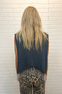 Miller High Life Rhinestone Fringe Tank