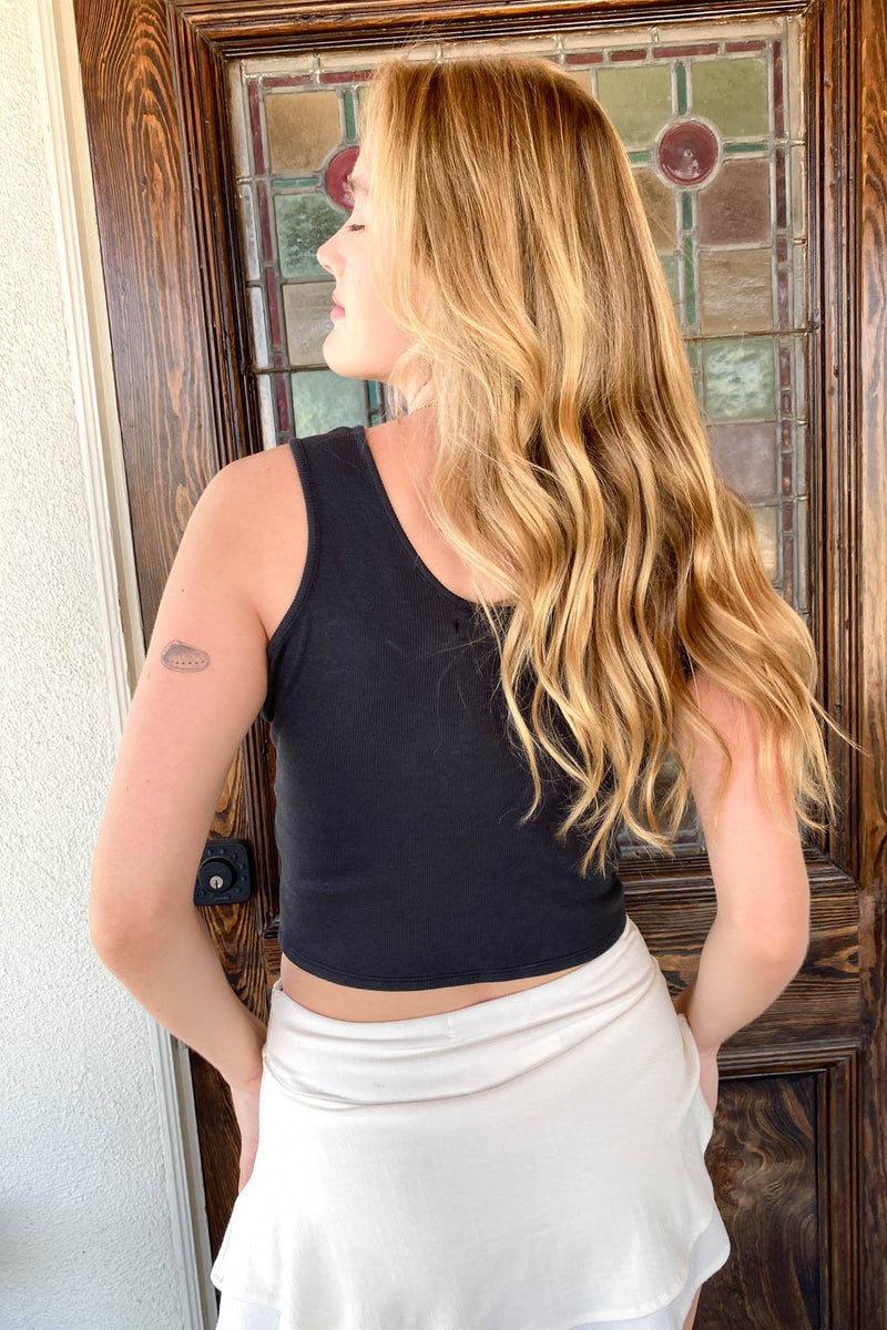 Raised On Country Music Tank- Black