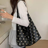 Studded Faux Leather Hobo Bag