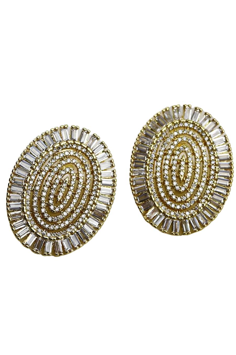 Glitzy Bold Oval Earrings