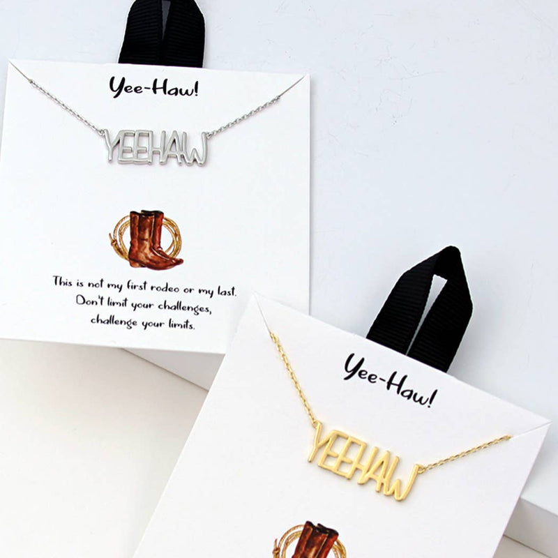 YeeHaw Pendant Necklace - Silver