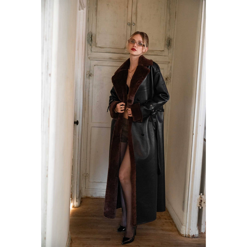 Midnight Muse Faux Leather Coat