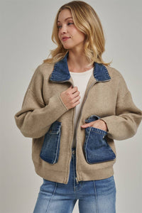 Hadley Contrast Denim Sweater