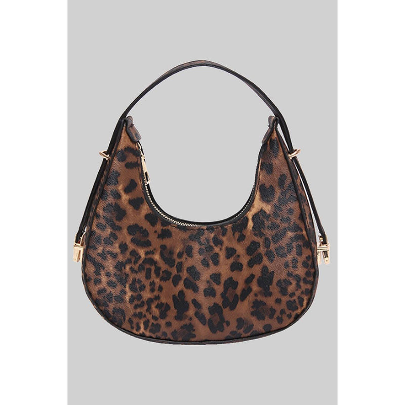 LEOPARD SHOULDER HOBO BAG: Leopard