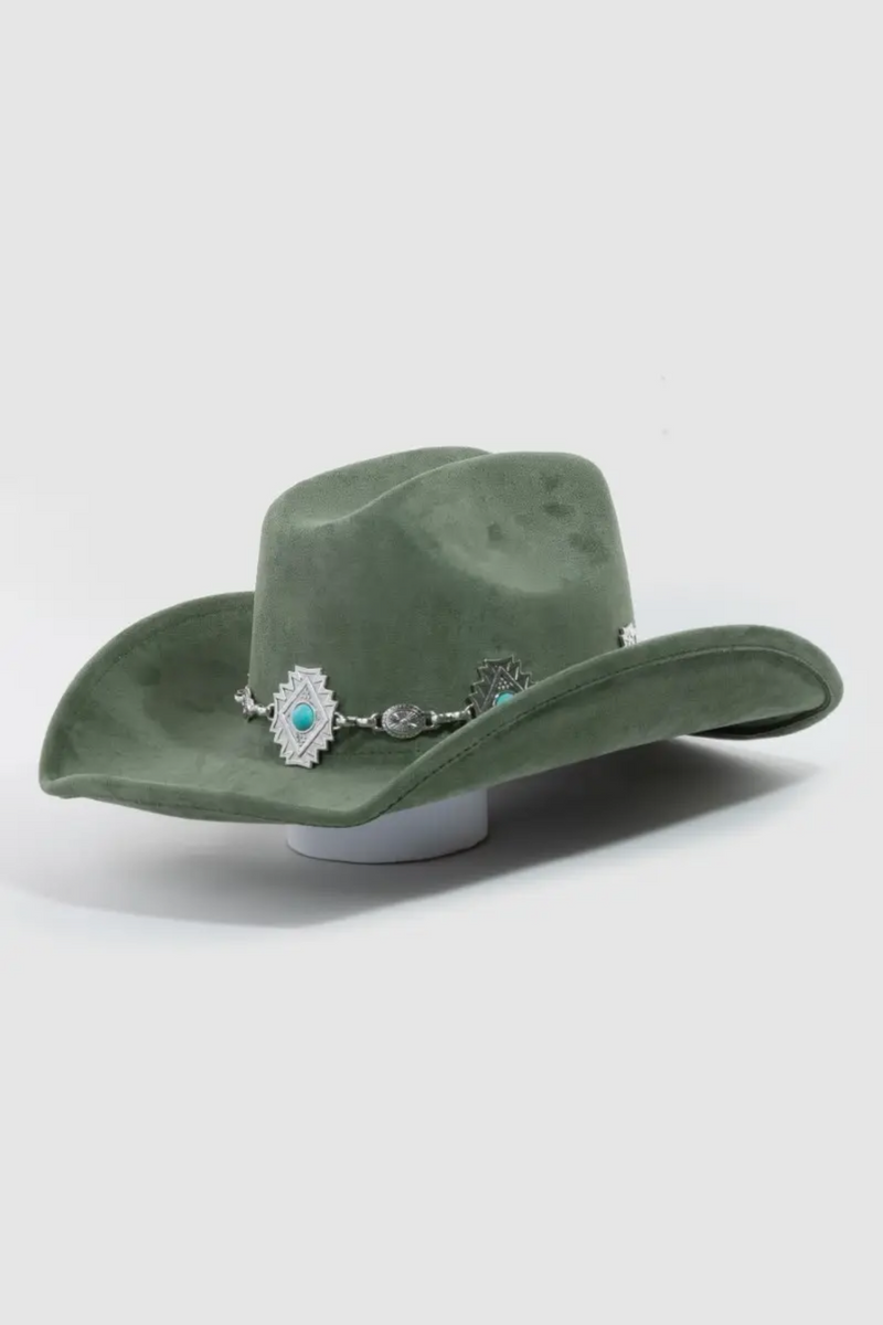 concho cowboy hat green 