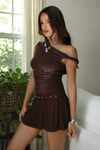Azalea Mini Dress: Brown