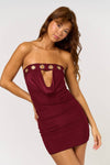 Pre-Order After Midnight Mini Dress - BURGUNDY