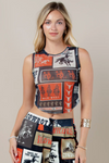 Cowboy Party Mesh Crop Tank