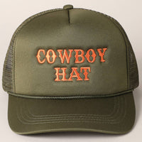 Cowboy Hat- Mesh Back Trucker Hat