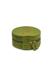 Living Royal - Velvet Jewelry Zip Case / Travel Organizer - Martini - Olive