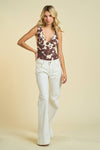 Cow Print Bodysuit- Brown