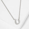 Mini Horseshoe Pendant Necklace - Silver