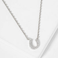 Mini Horseshoe Pendant Necklace - Silver