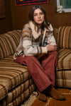 Wild Mustang Jacquard Zip Sweater