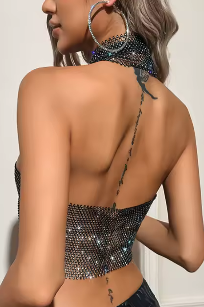 rhinestone bodychain top