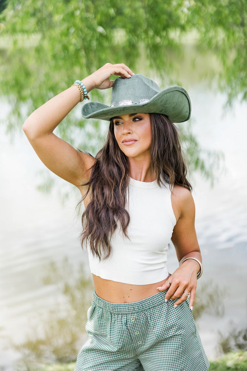Concho Cowboy Hat- Green