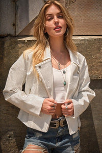 Glamour Rhinestone Jacket - White