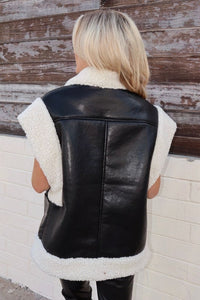 Hartley Faux Leather/Sherpa Vest