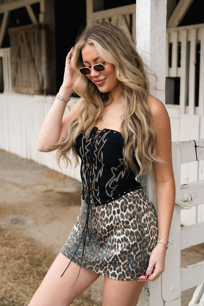 Raelynn Western Corset Top - Black