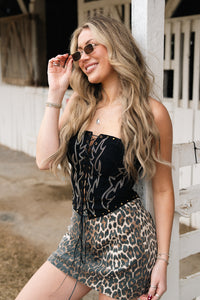 Raelynn Western Corset Top - Black