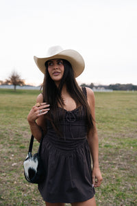 Darcy Corset Dress-Brown