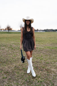 Darcy Corset Dress-Brown