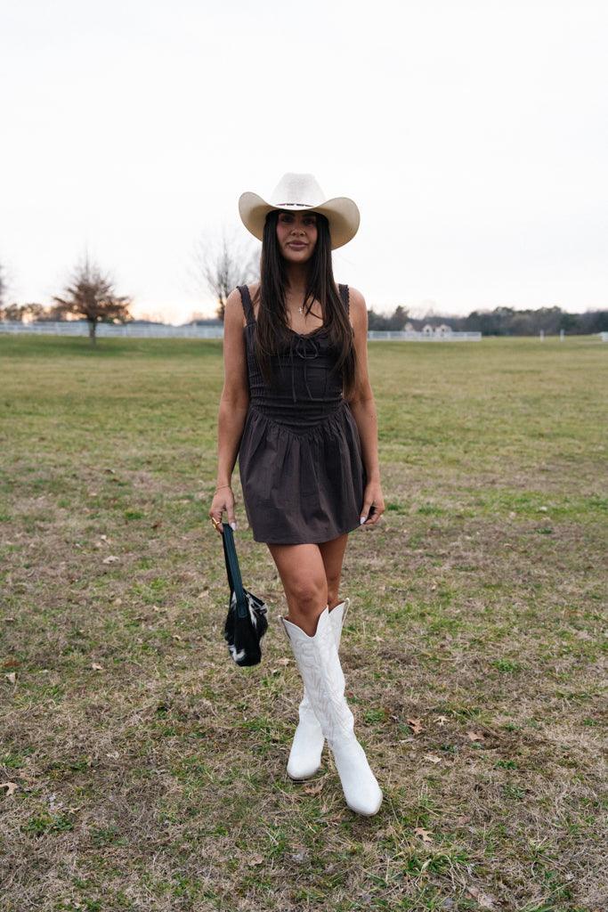 Darcy Corset Dress-Brown