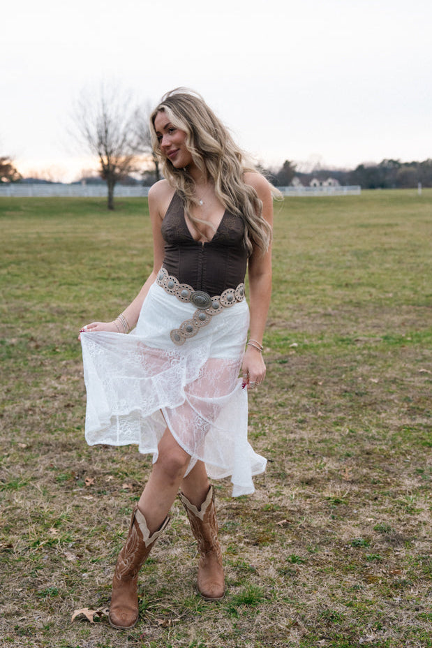 Sierra Lace Maxi Skirt - White