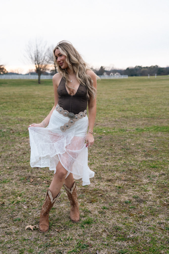 Sierra Lace Maxi Skirt - White