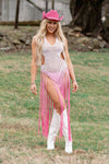Enna Crochet Fringe Dress - Pink Ombre