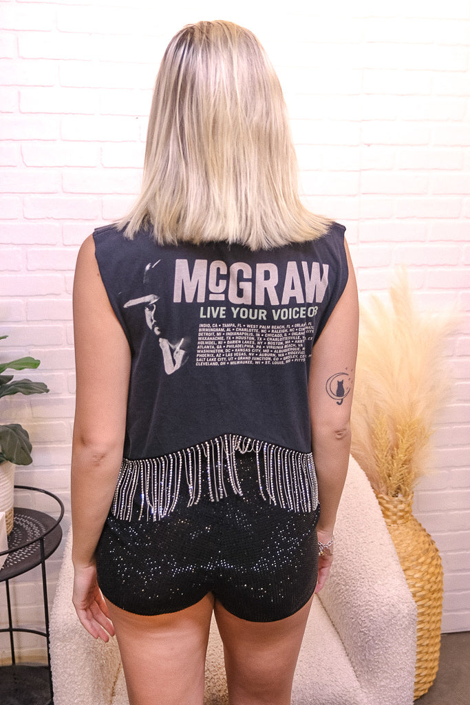 Rhinestone Fringe Tank