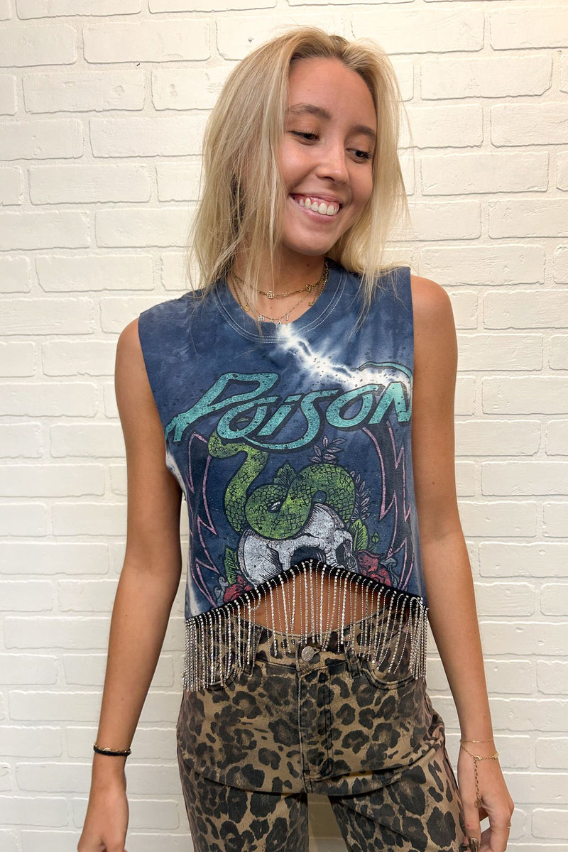 Poison Rhinestone Fringe Tank