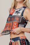 Cowboy Party Mesh Crop Tank
