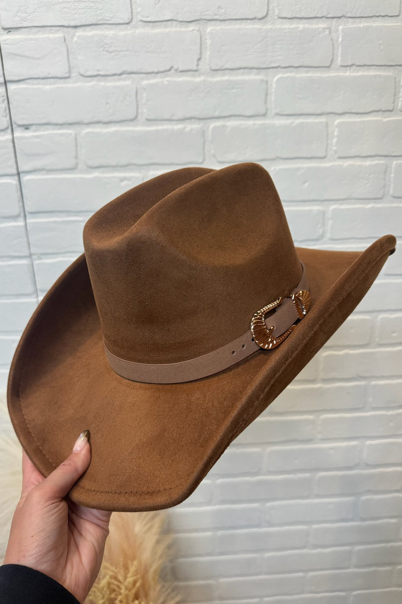 Buckle Cowboy Hat- Brown