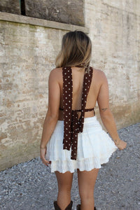 Cocoa Dot Scarf Top