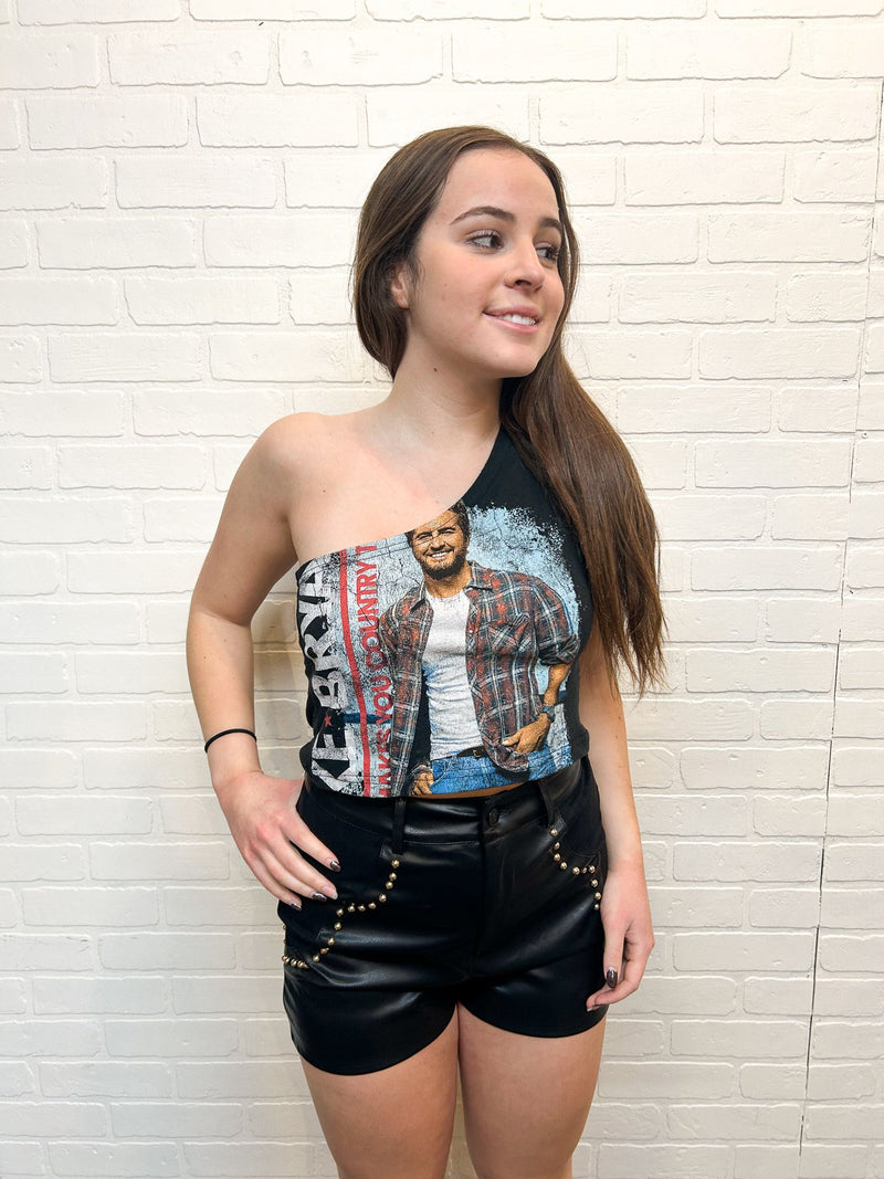 Luke Bryan One Shoulder Crop