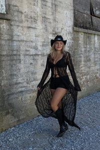 Wildera Lace Duster-Black