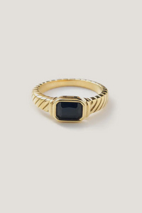 Braided Black Onyx Gem Ring