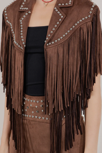 Brown Studded Shrug