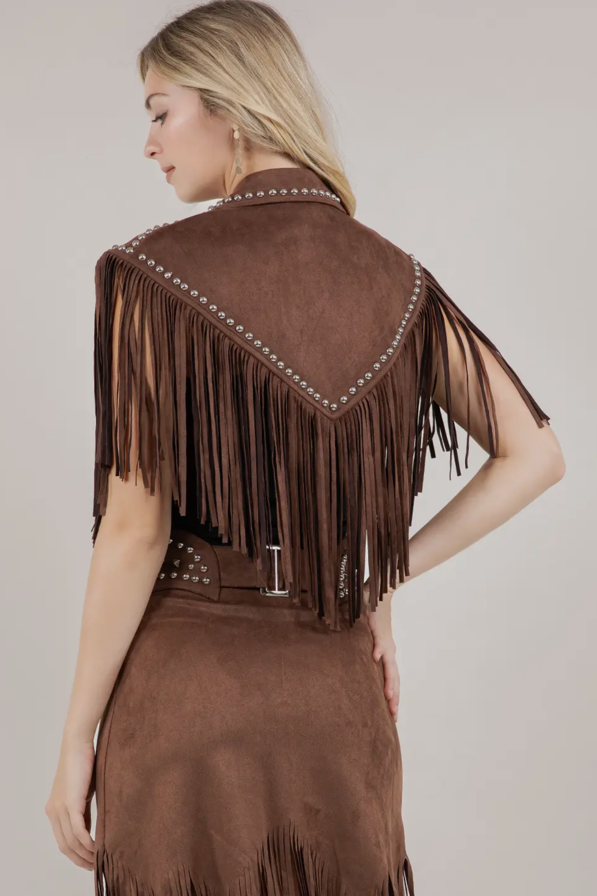 Brown Studded Shrug